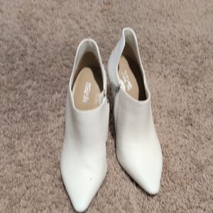 Nine West White Ankle Booties